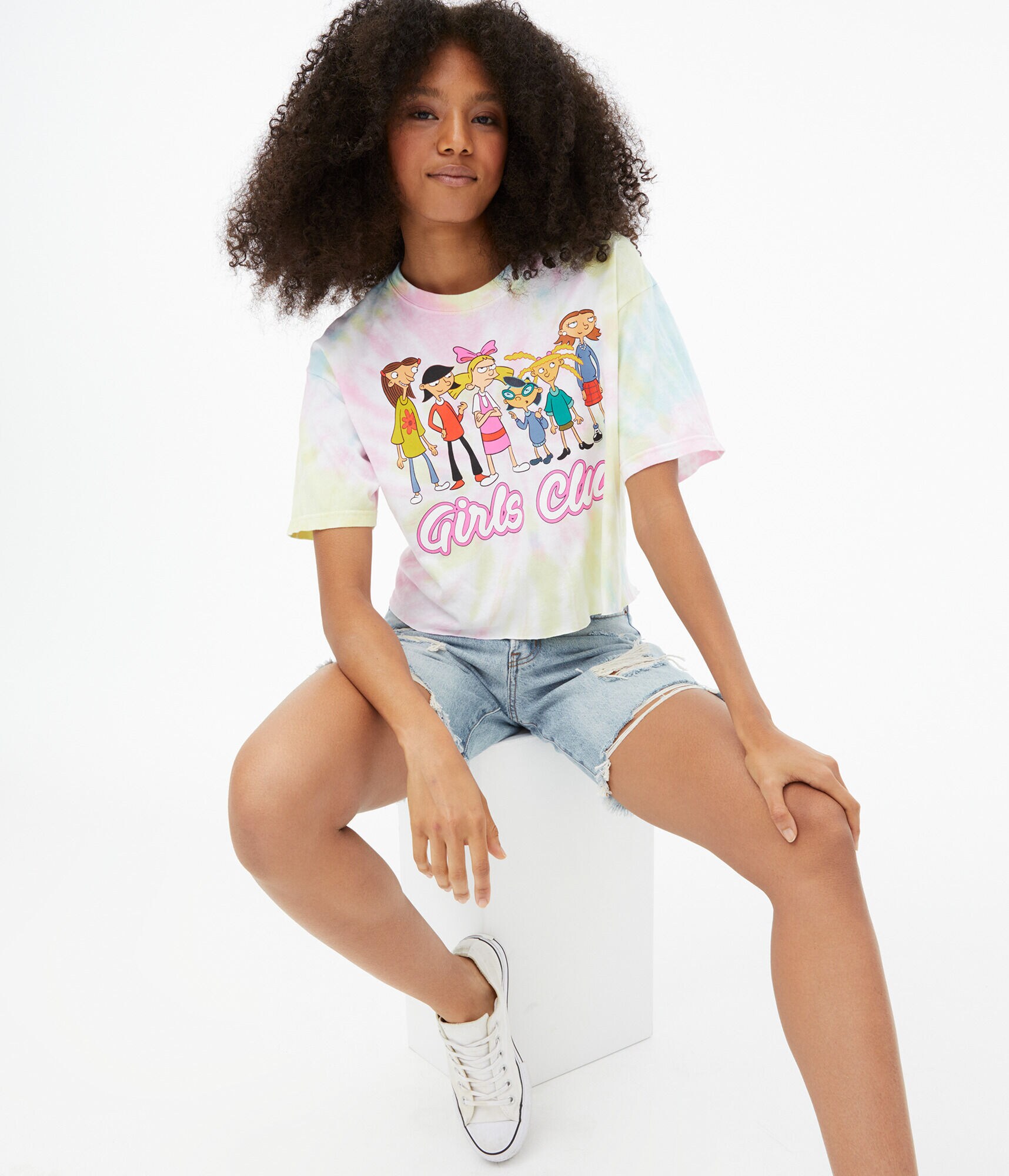 Hey Arnold Girls Club Tie-Dye Graphic Tee***