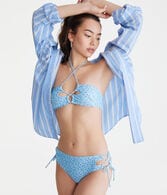 Floral Strappy Mid-Rise Bikini Bottom