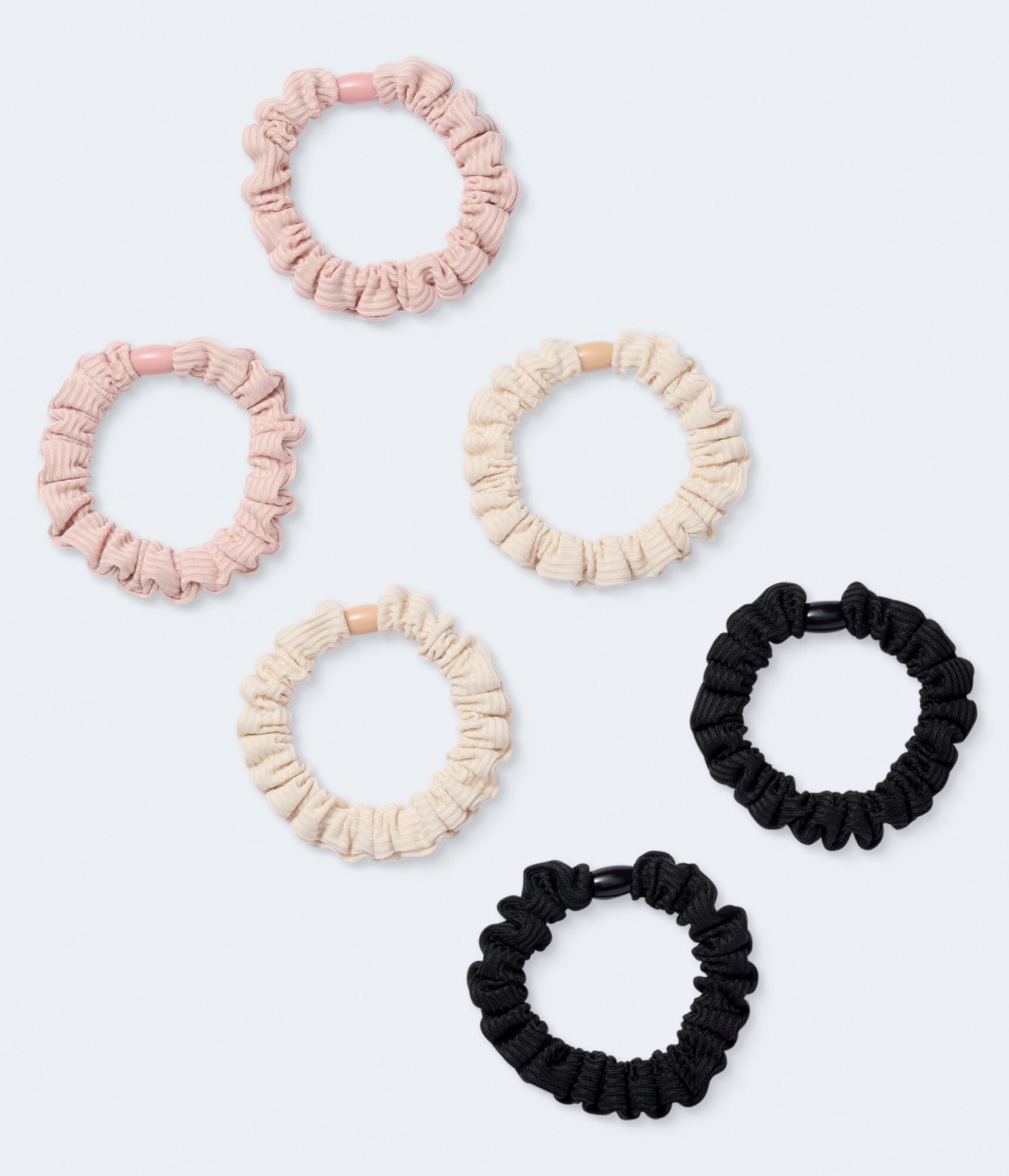 Neutral Rib Scrunchie 6-Pack