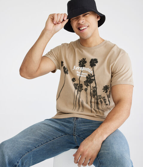Aeropostale Gothic Palms Graphic Tee