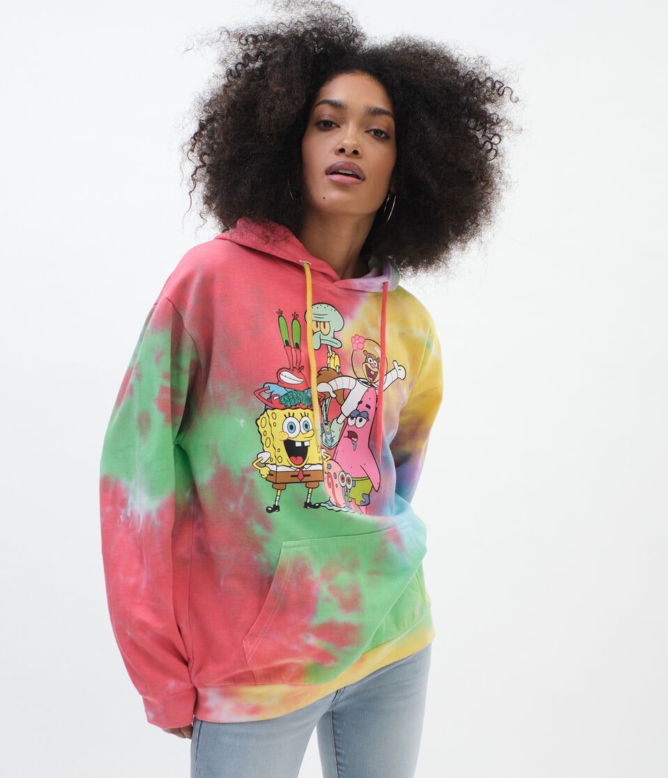 SpongeBob's Crew Tie-Dye Boyfriend Pullover Hoodie