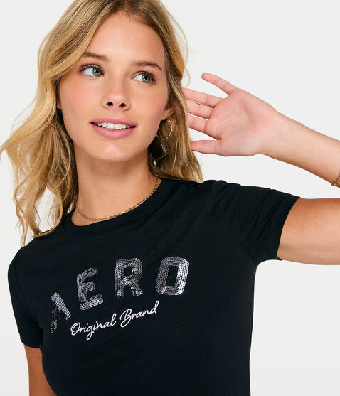 Aero Original Brand Sequin Graphic Tee Aero Original Brand Sequin Graphic Tee