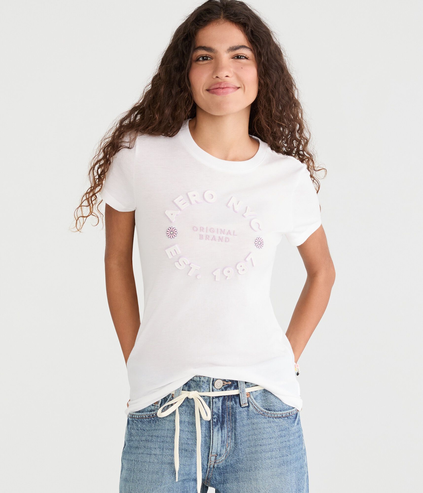 Aeropostale Daisies Appliqu&eacute; Graphic Tee