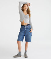 Long Sleeve Textured Cropped Cardigan