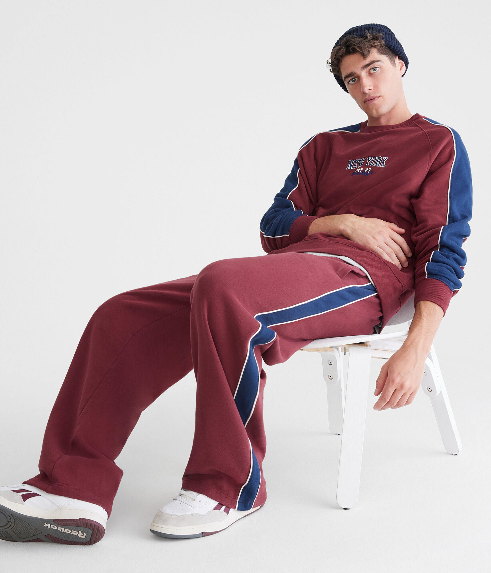 Colorblocked Stripe Straight Leg Sweatpants