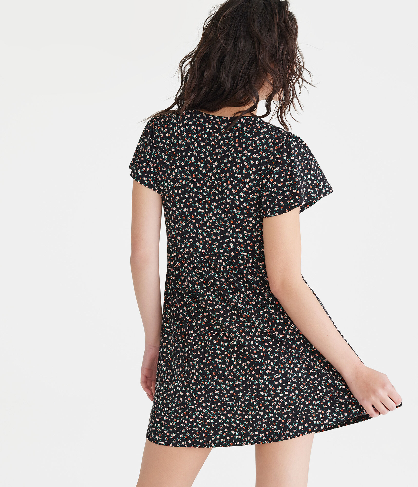 Floral V-Neck Babydoll Dress