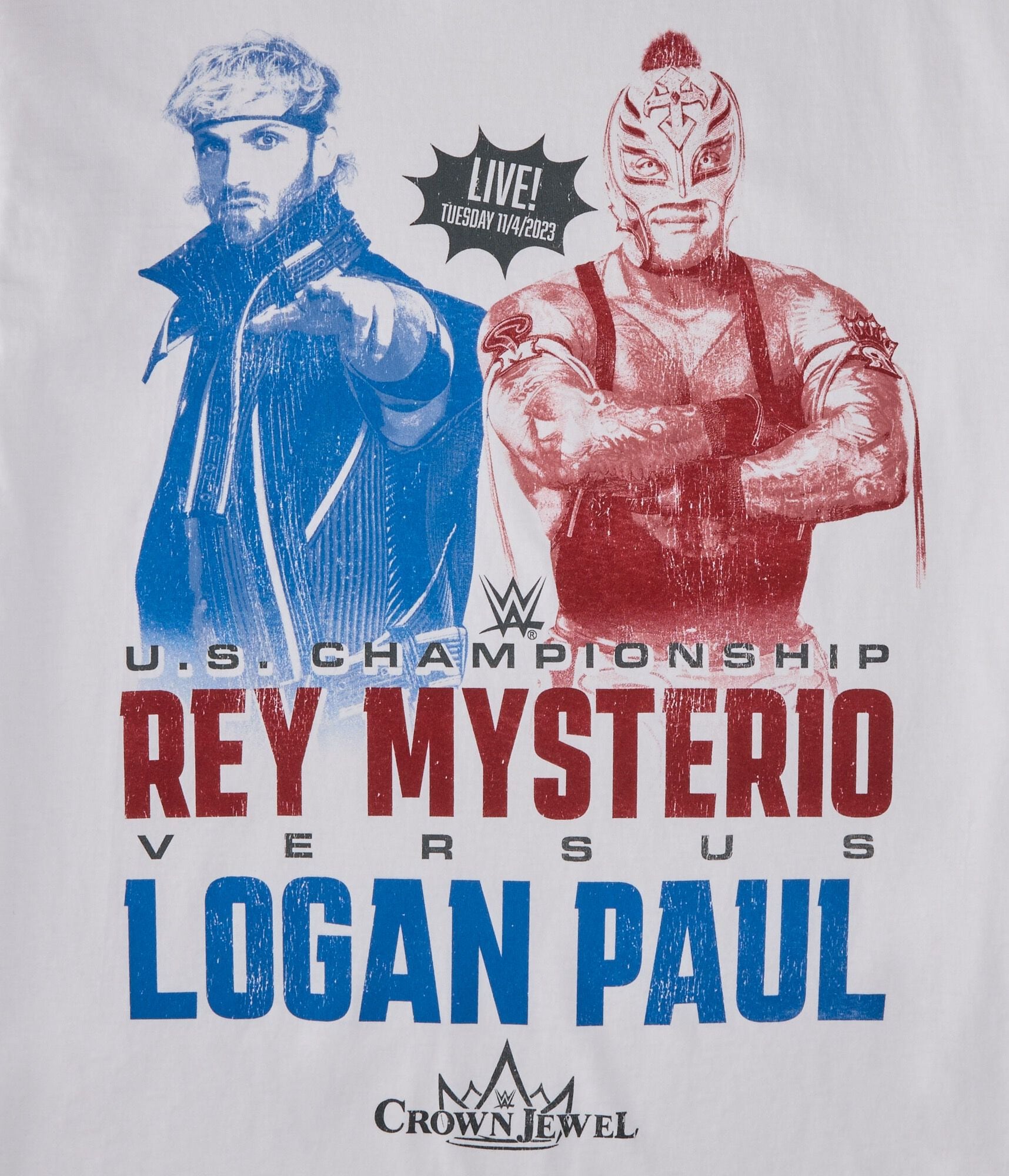 WWE Rey Mysterio vs Logan Paul Relaxed Graphic Tee