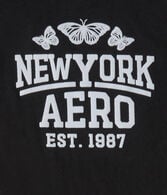 New York Aero Butterflies Flocked Graphic Tee