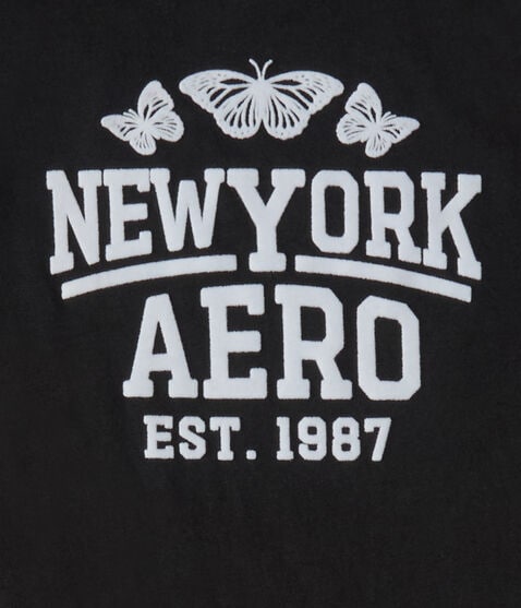 New York Aero Butterflies Flocked Graphic Tee New York Aero Butterflies Flocked Graphic Tee