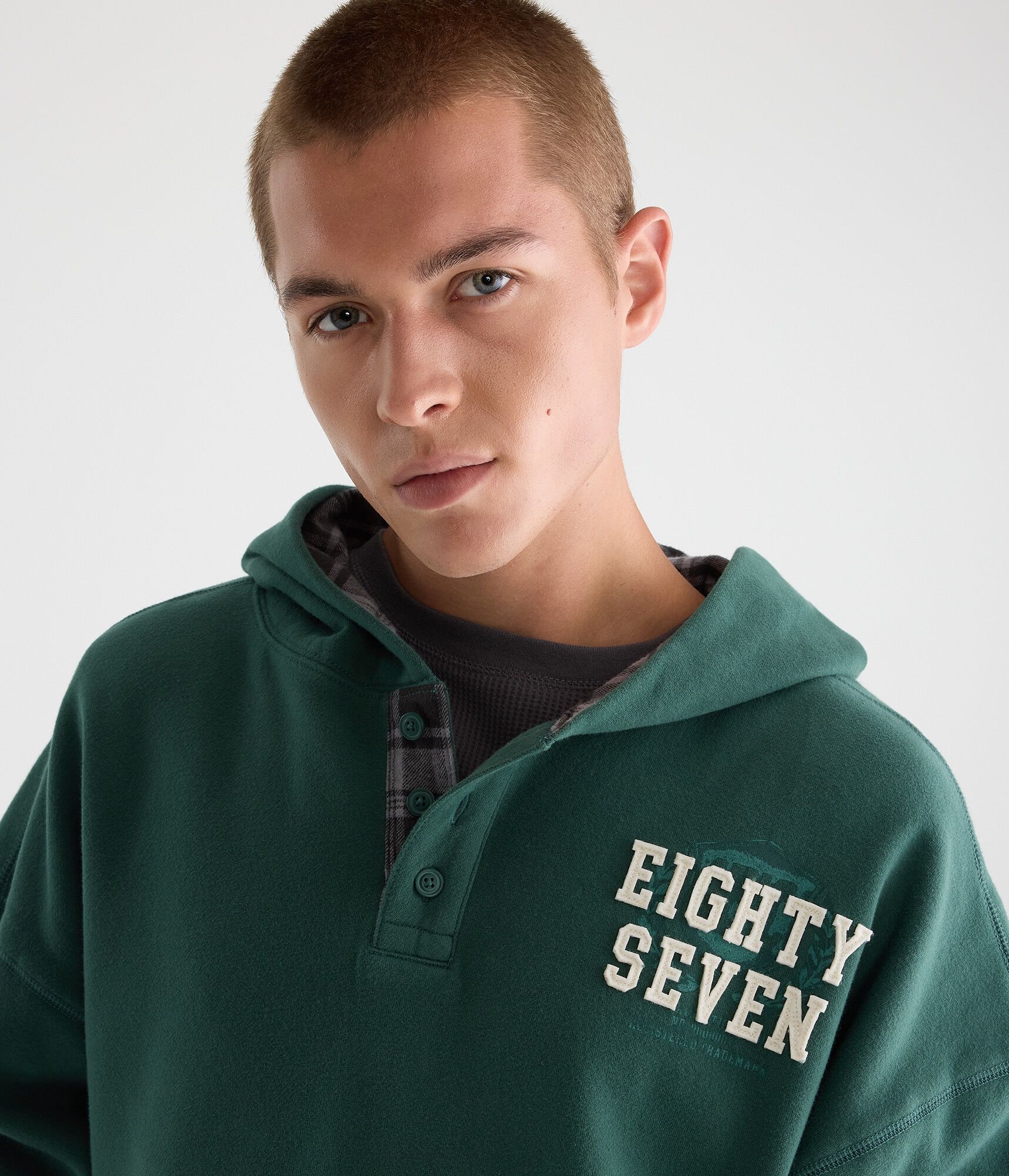 Cloud Soft Eighty Seven Henley Pullover Hoodie