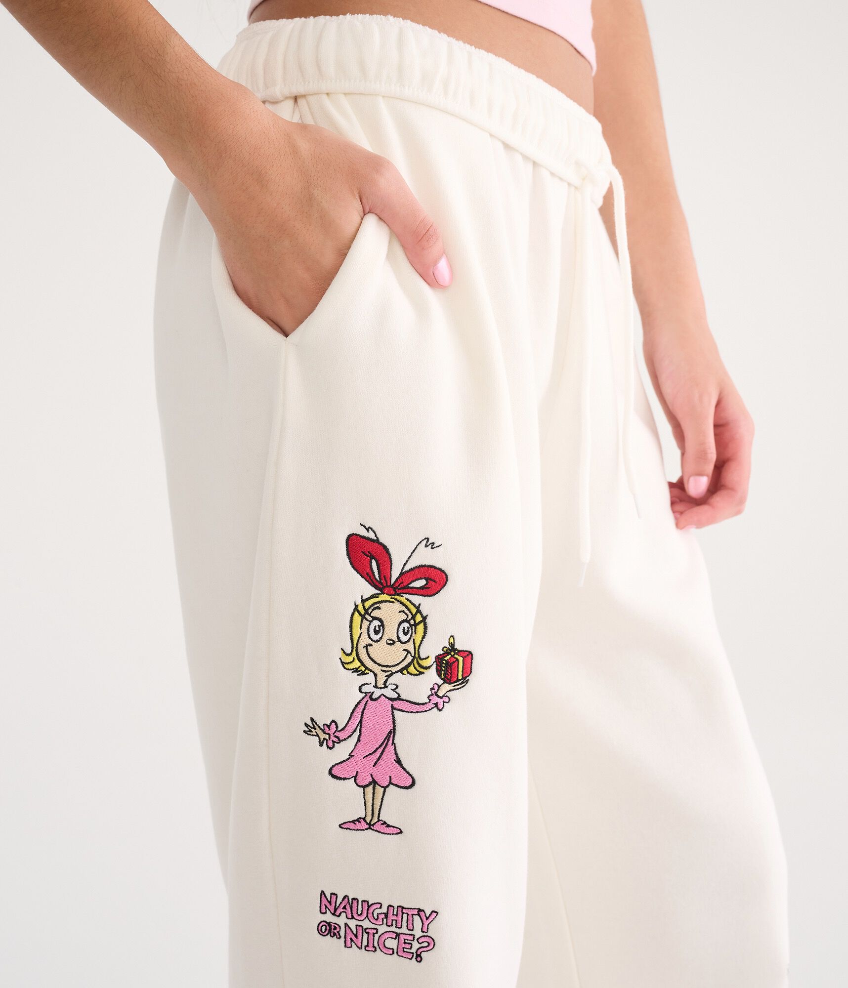 The Grinch Naughty Or Nice Mid-Rise Straight Leg Sweatpants