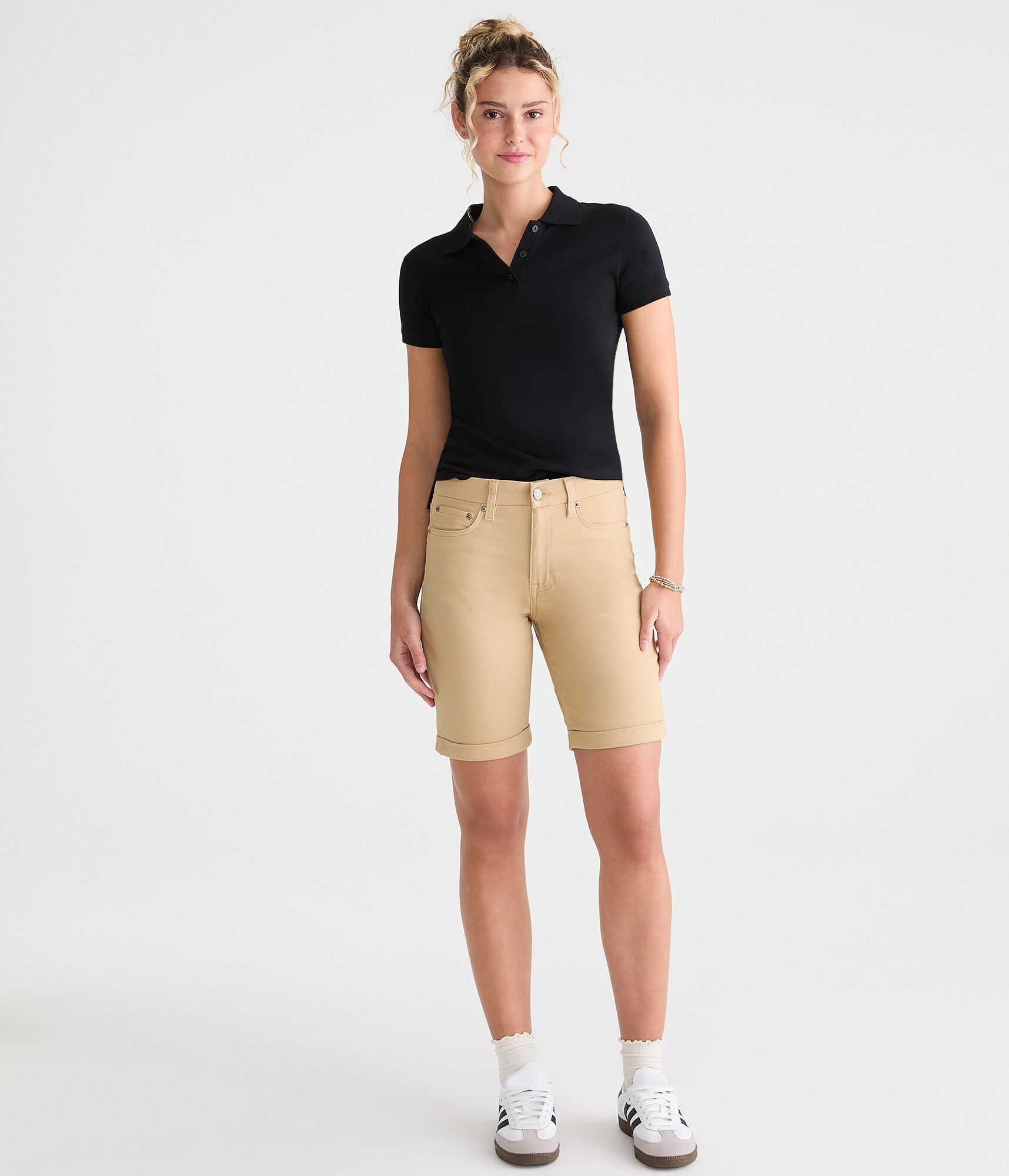 Curvy Seriously Stretchy High-Waisted Uniform Bermuda Shorts