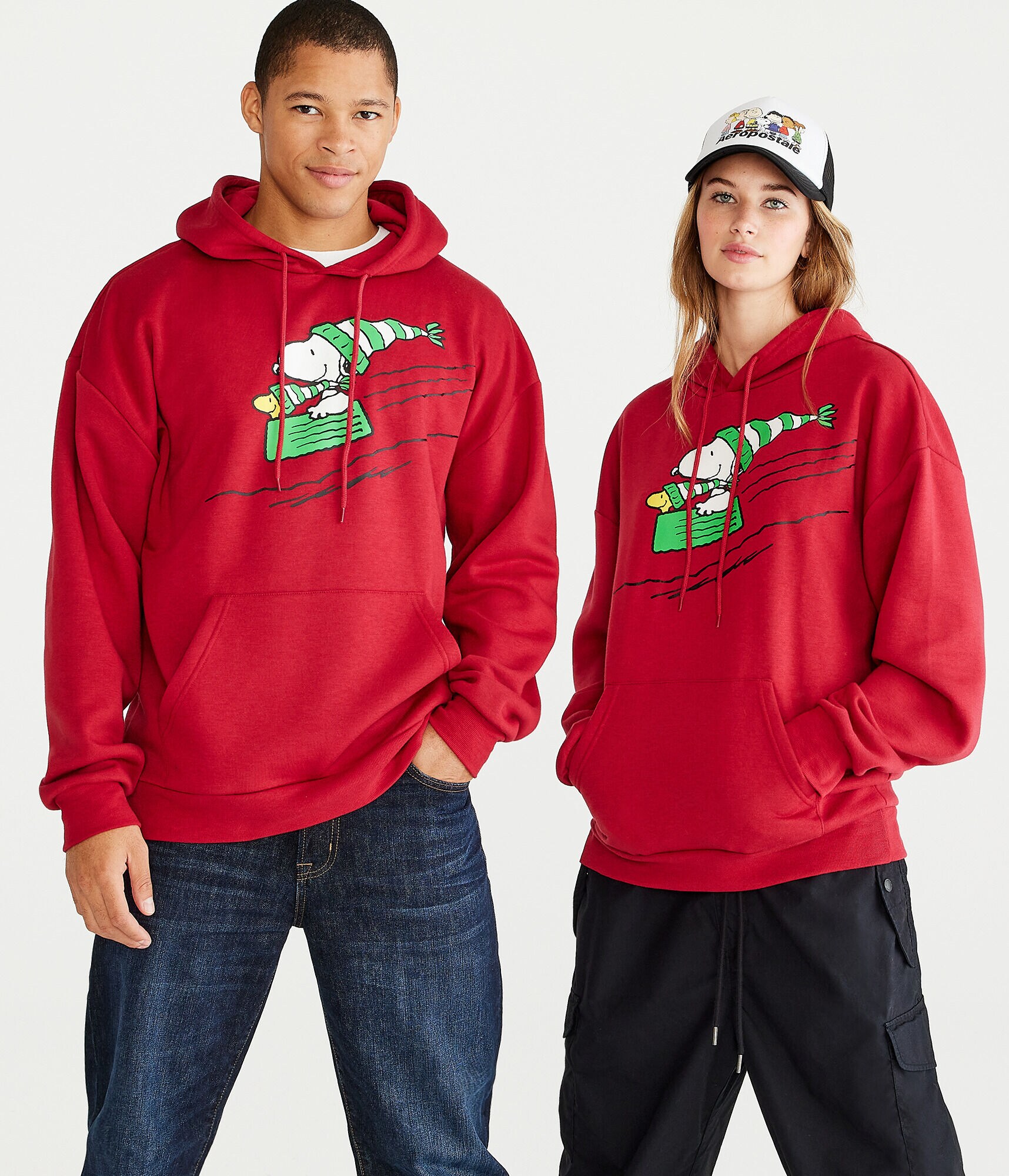 Peanuts&reg; | A&eacute;ropostale Snoopy Sledding Pullover Hoodie