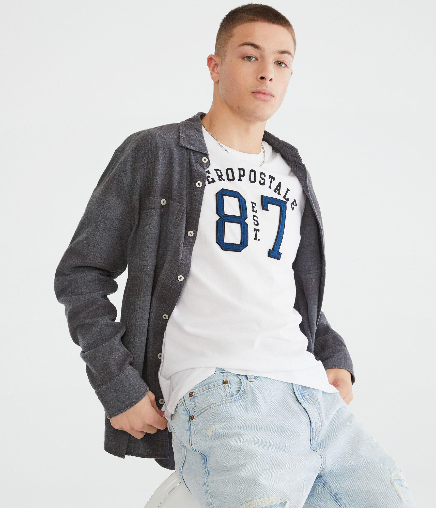 Aeropostale Split 87 Appliqu&eacute; Graphic Tee