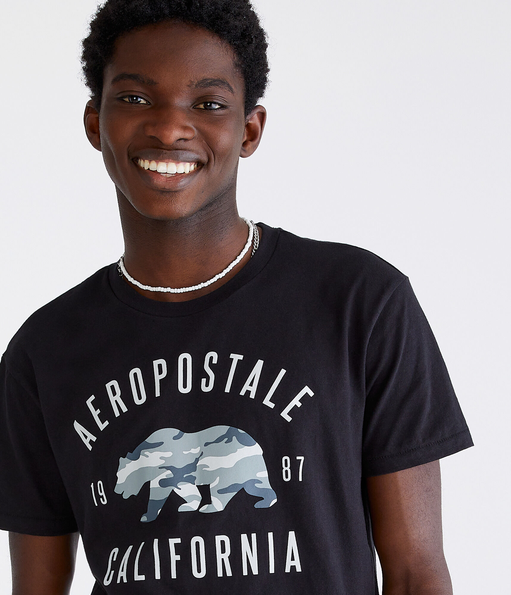 Aeropostale Camo Bear Graphic Tee