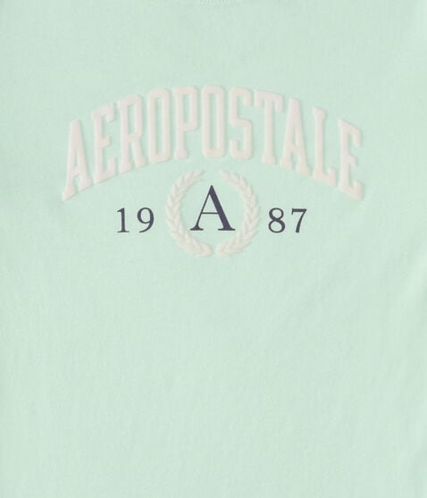 Aeropostale Crest Flocked Graphic Tee Aeropostale Crest Flocked Graphic Tee