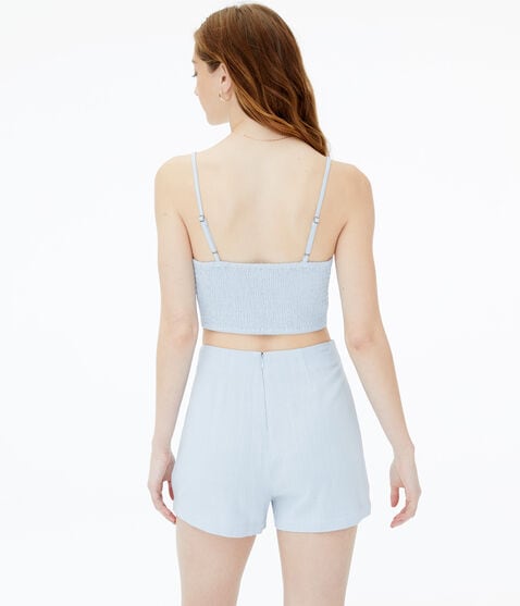 Ruched Linen Crop Top Ruched Linen Crop Top