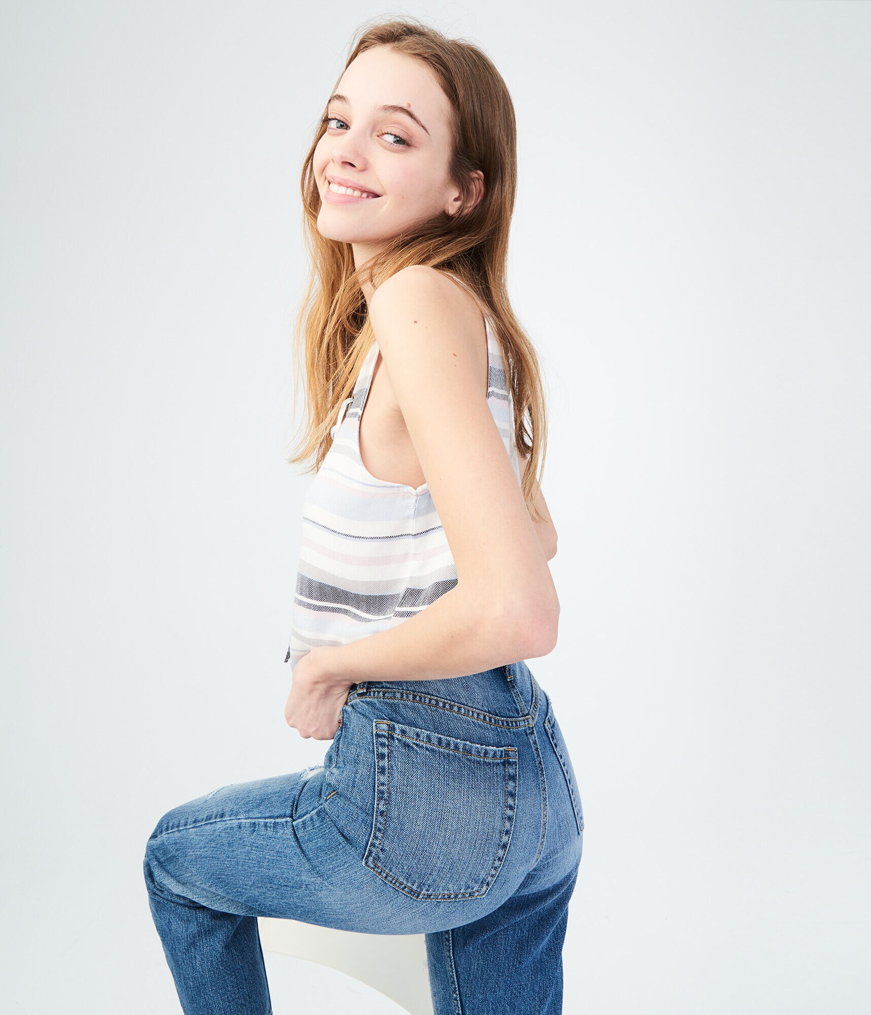 High-Waisted Cheeky Skinny Crop Jean