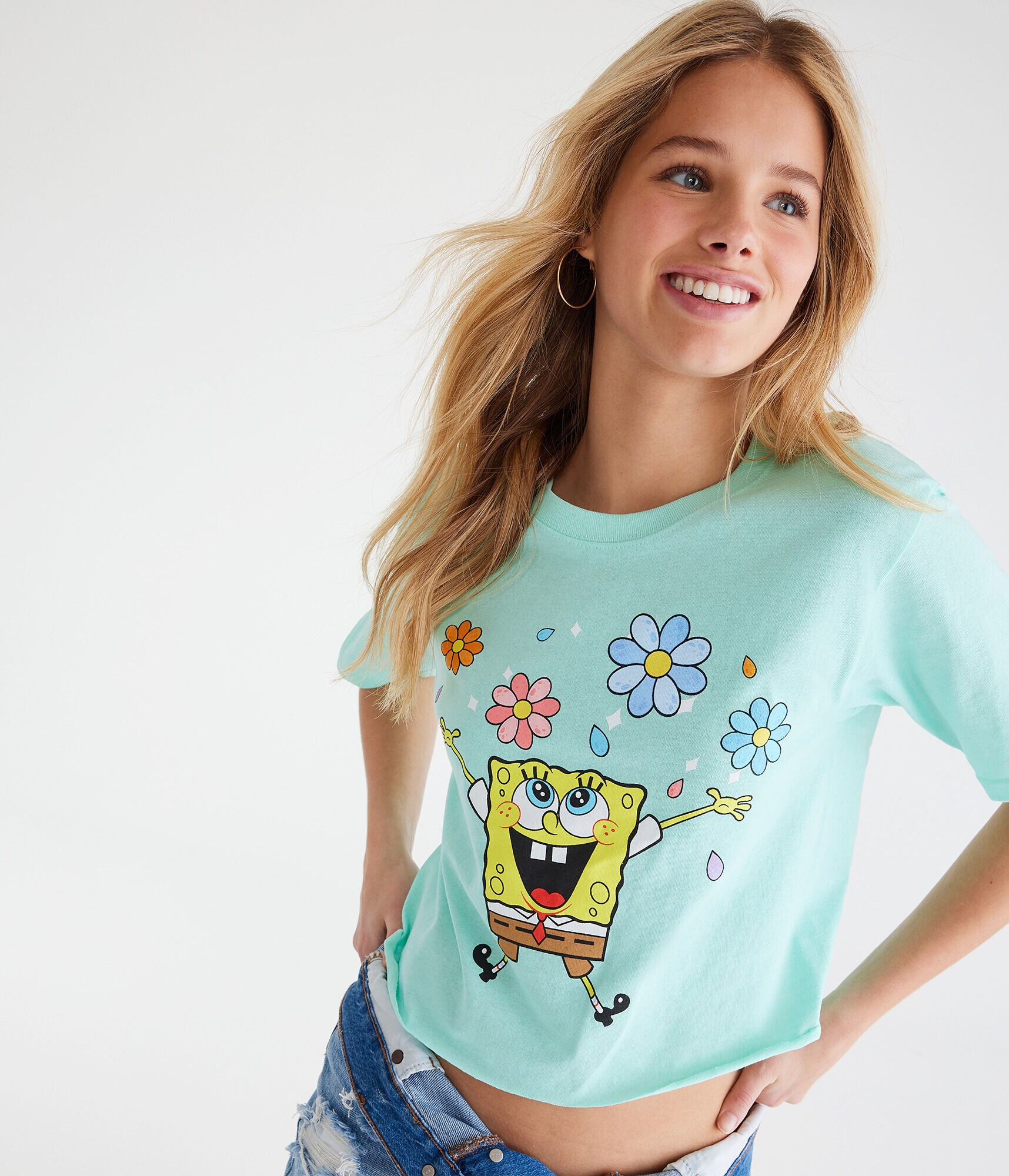 SpongeBob Flowers Graphic Tee