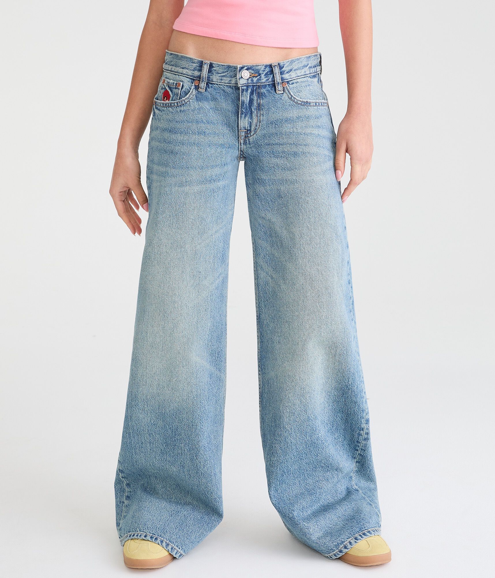 Super Low-Rise Ultra Wide Leg Poppy Jean