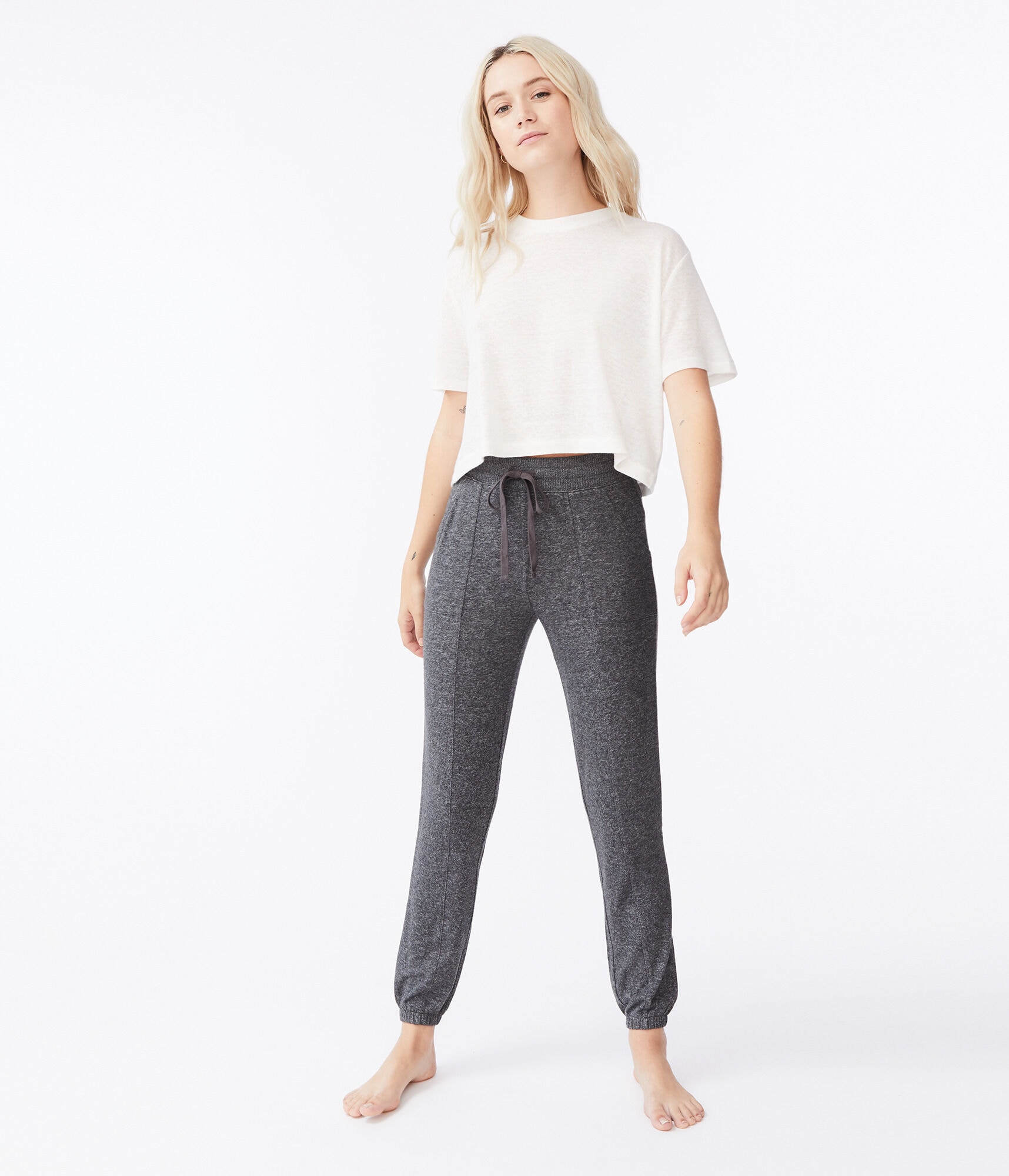 Fuzzy Cinched Lounge Pants