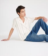 Solid Open-Knit Sweater Polo