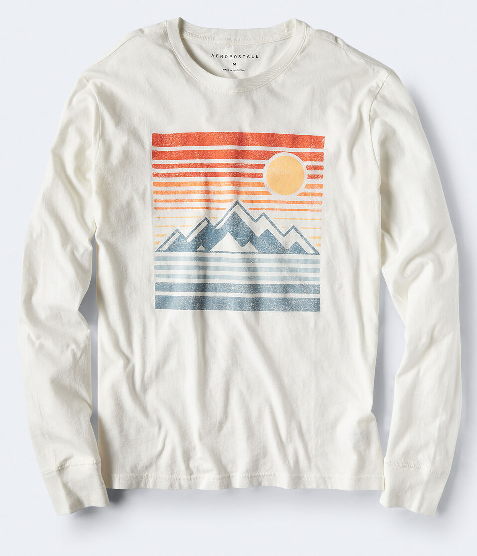 Long Sleeve Mountain & Sun Graphic Tee