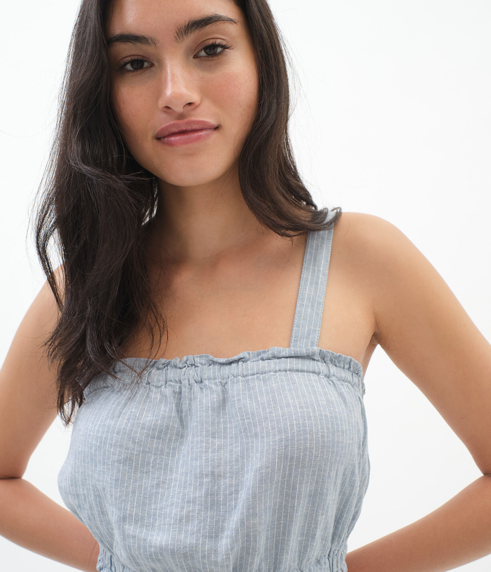 Pinstripe Crop Top