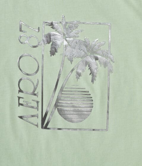 Aero 87 Palm Sunset Foil Graphic Tee Aero 87 Palm Sunset Foil Graphic Tee
