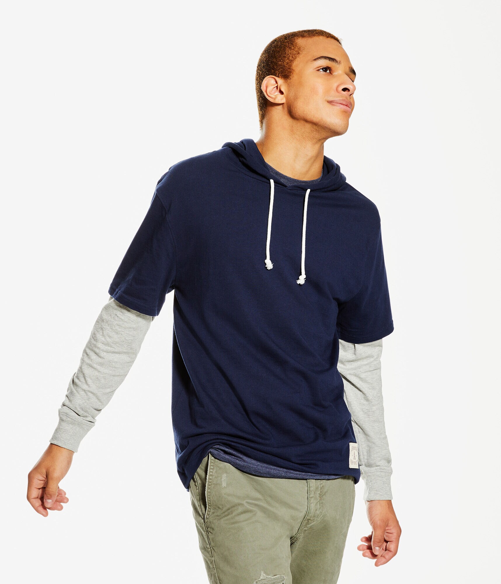 Long Sleeve Hooded Layered Tee