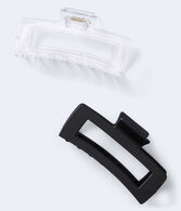 Open Rectangle Claw Hair Clip 2-Pack