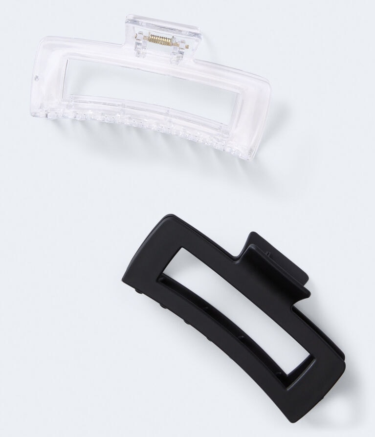 Open Rectangle Claw Hair Clip 2-Pack