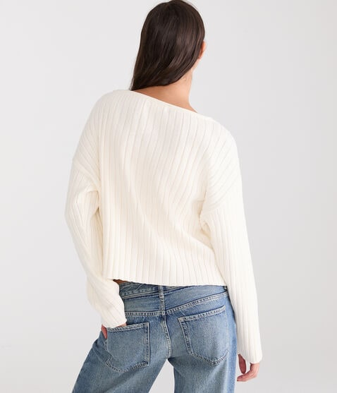 Ribbed V-Neck Sweater Ribbed V-Neck Sweater