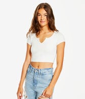 Notch-Neck Shrunken Tee