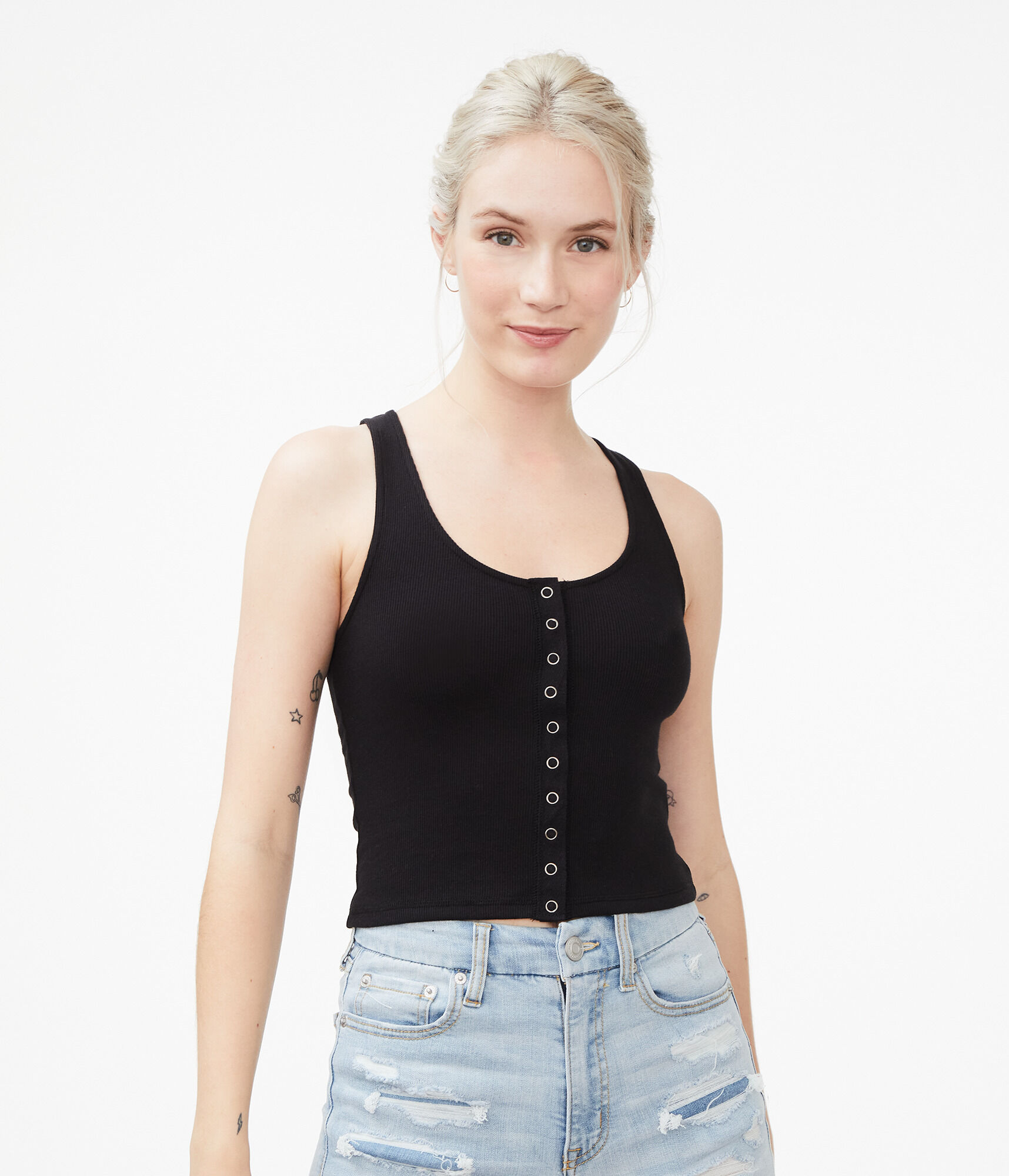 Ribbed Snap-Front Tank