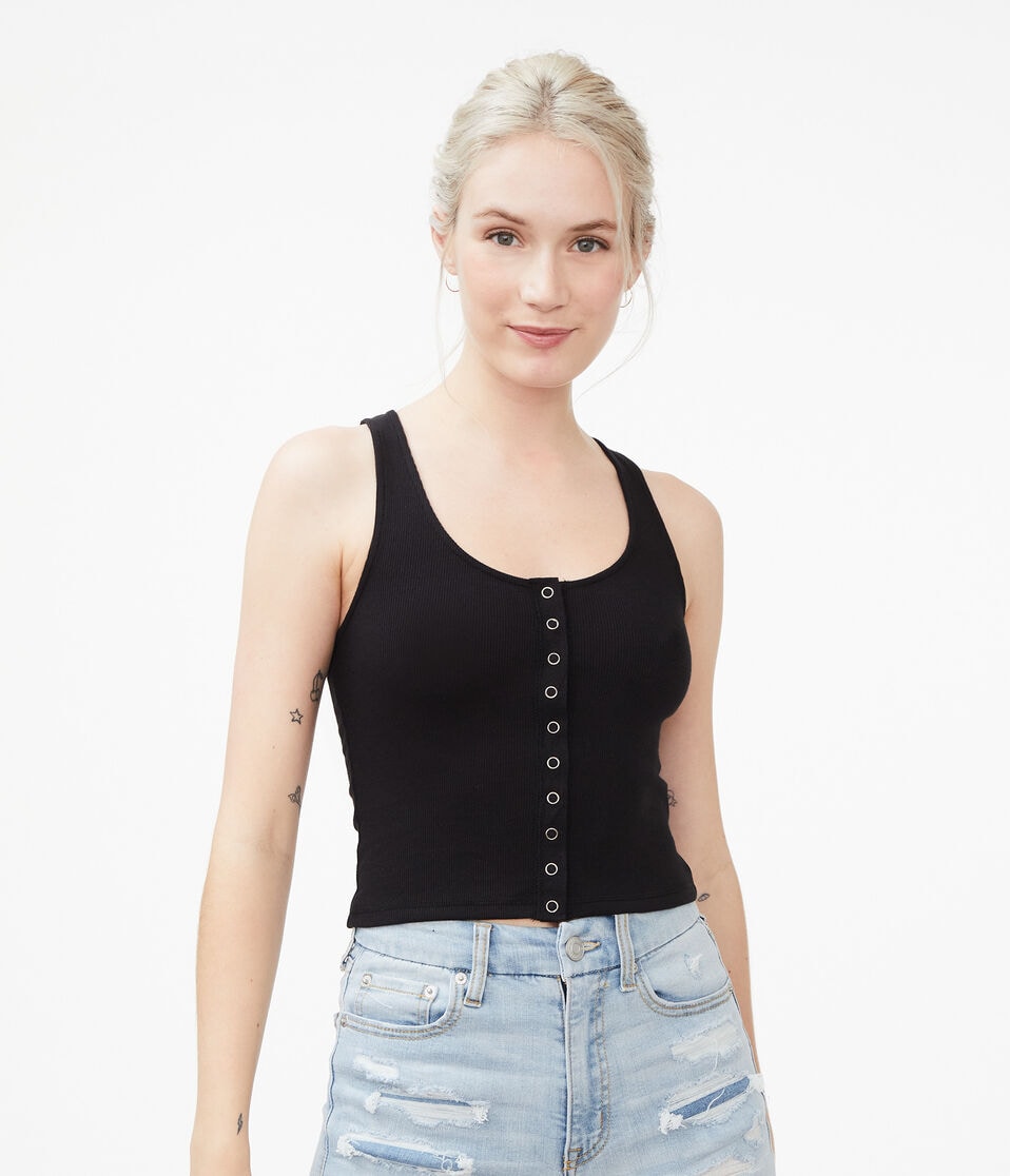 Ribbed Snap-Front Tank