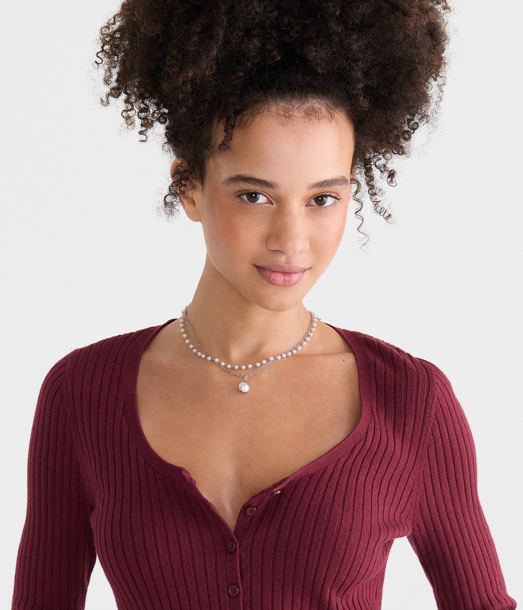 Ribbed Henley Sweater