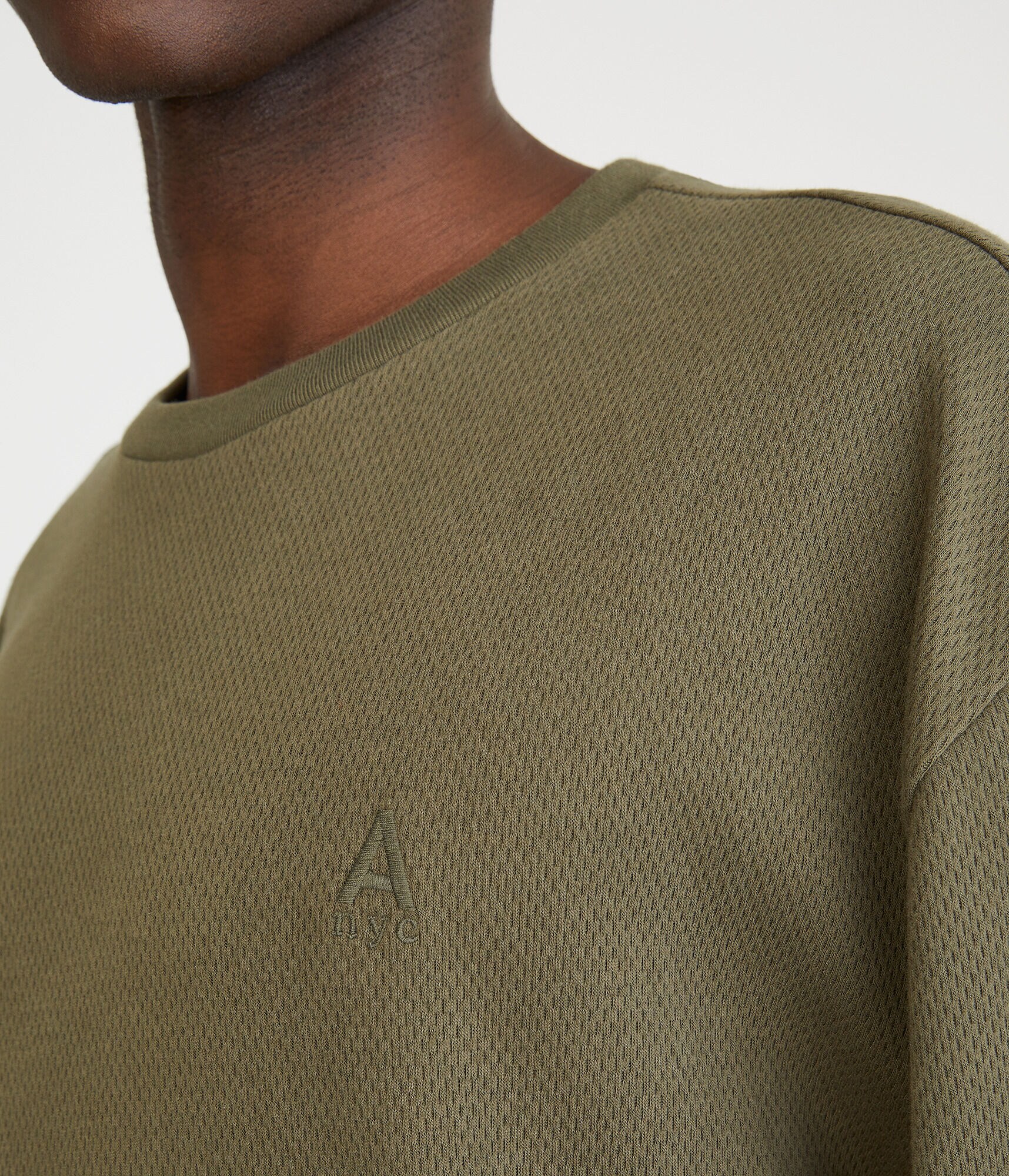 Long Sleeve Tonal Logo Thermal Crew Tee