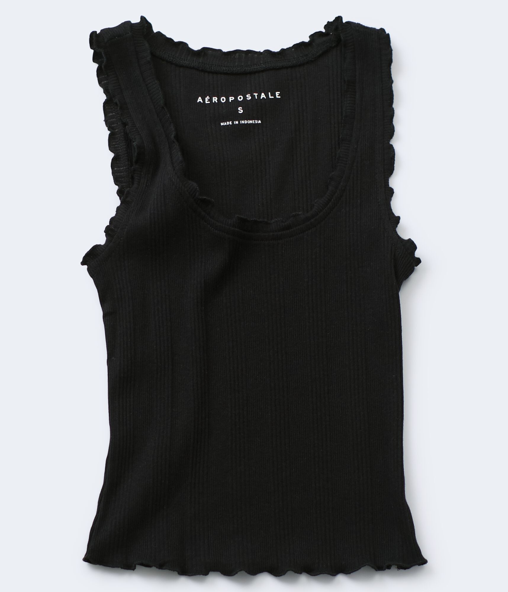 Ribbed Lettuce-Trim Bodycon Tank