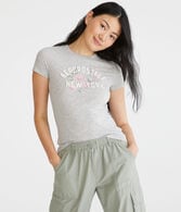 Aeropostale Arch Floral Appliqué Graphic Tee