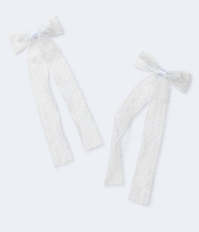 Lace Long Bow Hair Clip 2-Pack