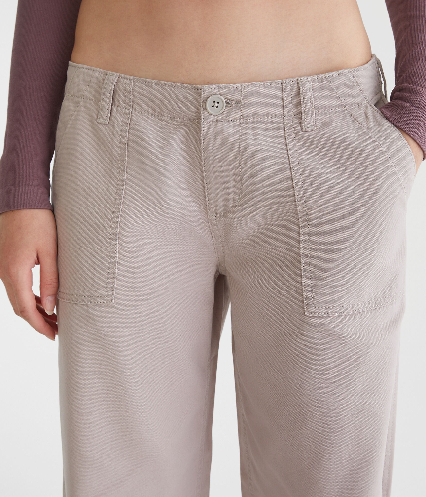 Low-Rise Straight Leg Pants
