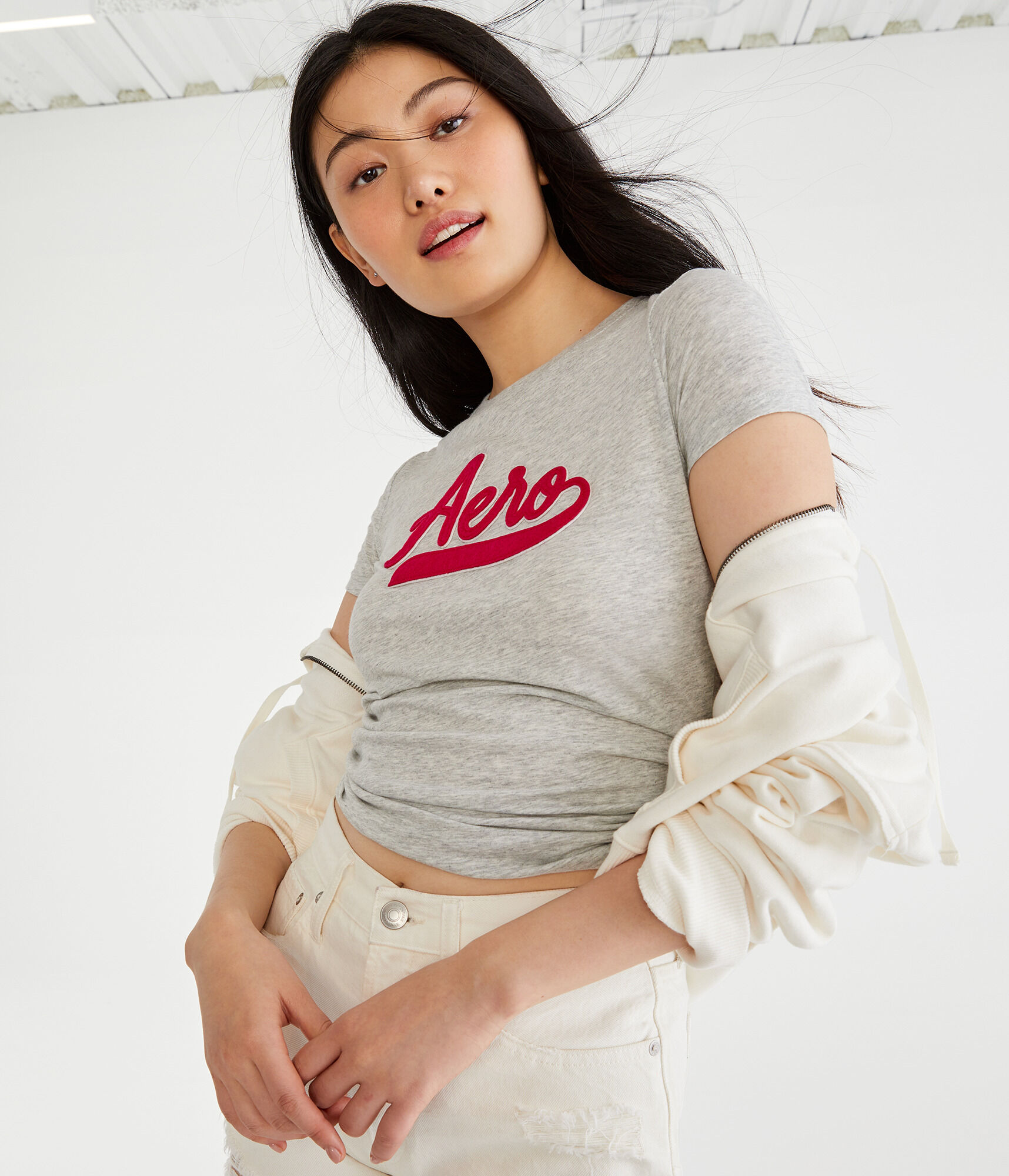 Aero Script Logo Appliqu&eacute; Graphic Tee