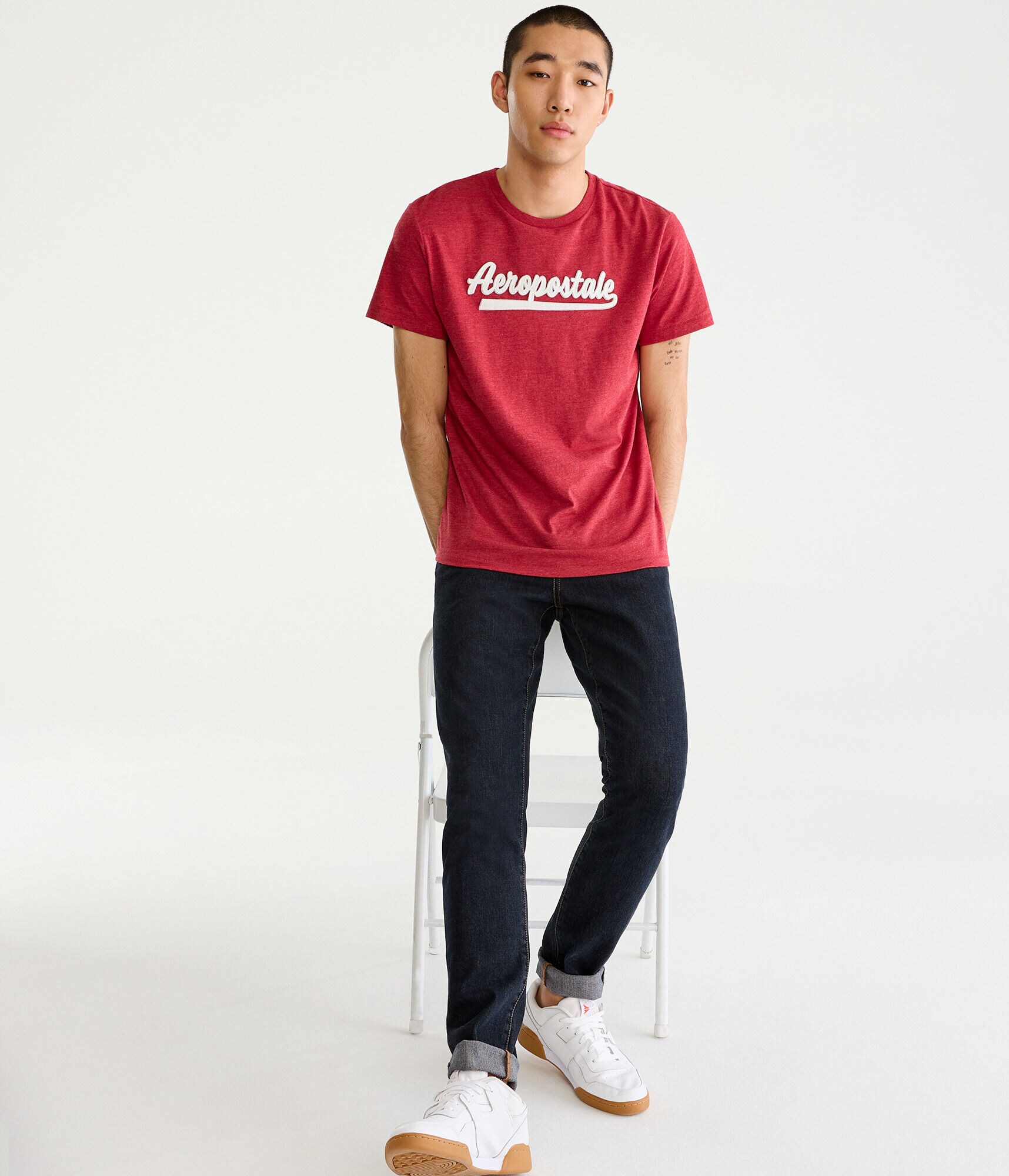 Aeropostale Script Logo Appliqu&eacute; Graphic Tee