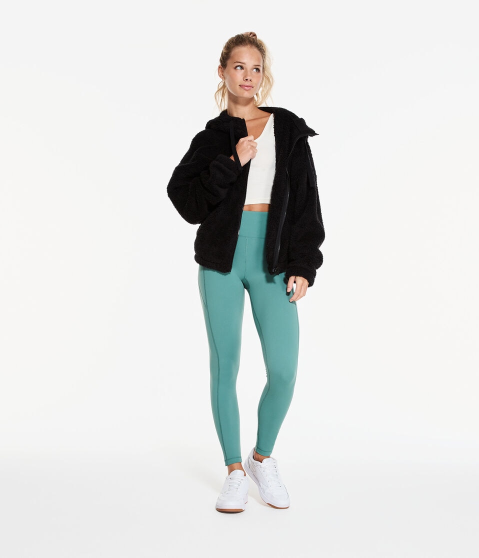 Sherpa Fleece Oversized Full-Zip Hoodie