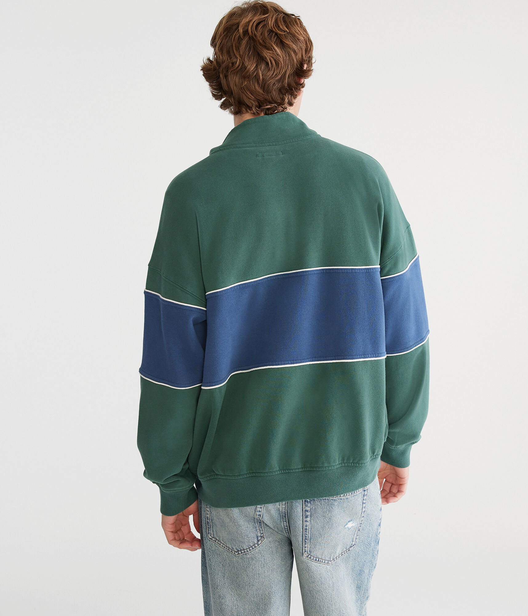 Colorblocked Quarter-Zip Sweatshirt