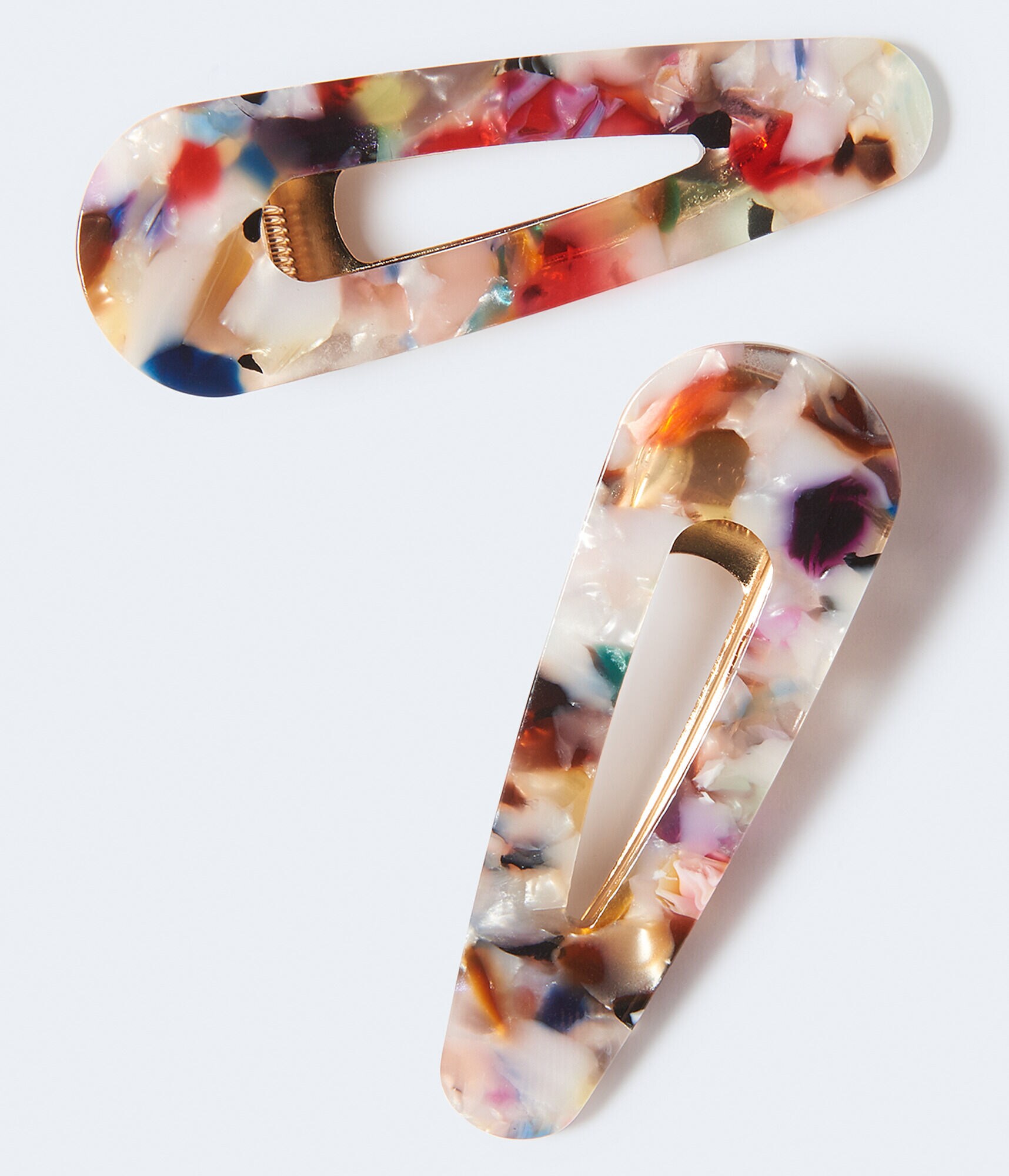 Marbleized Triangle Hair Clip 2-Pack