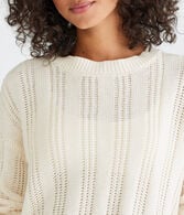 Ribbed Cropped Crew Sweater