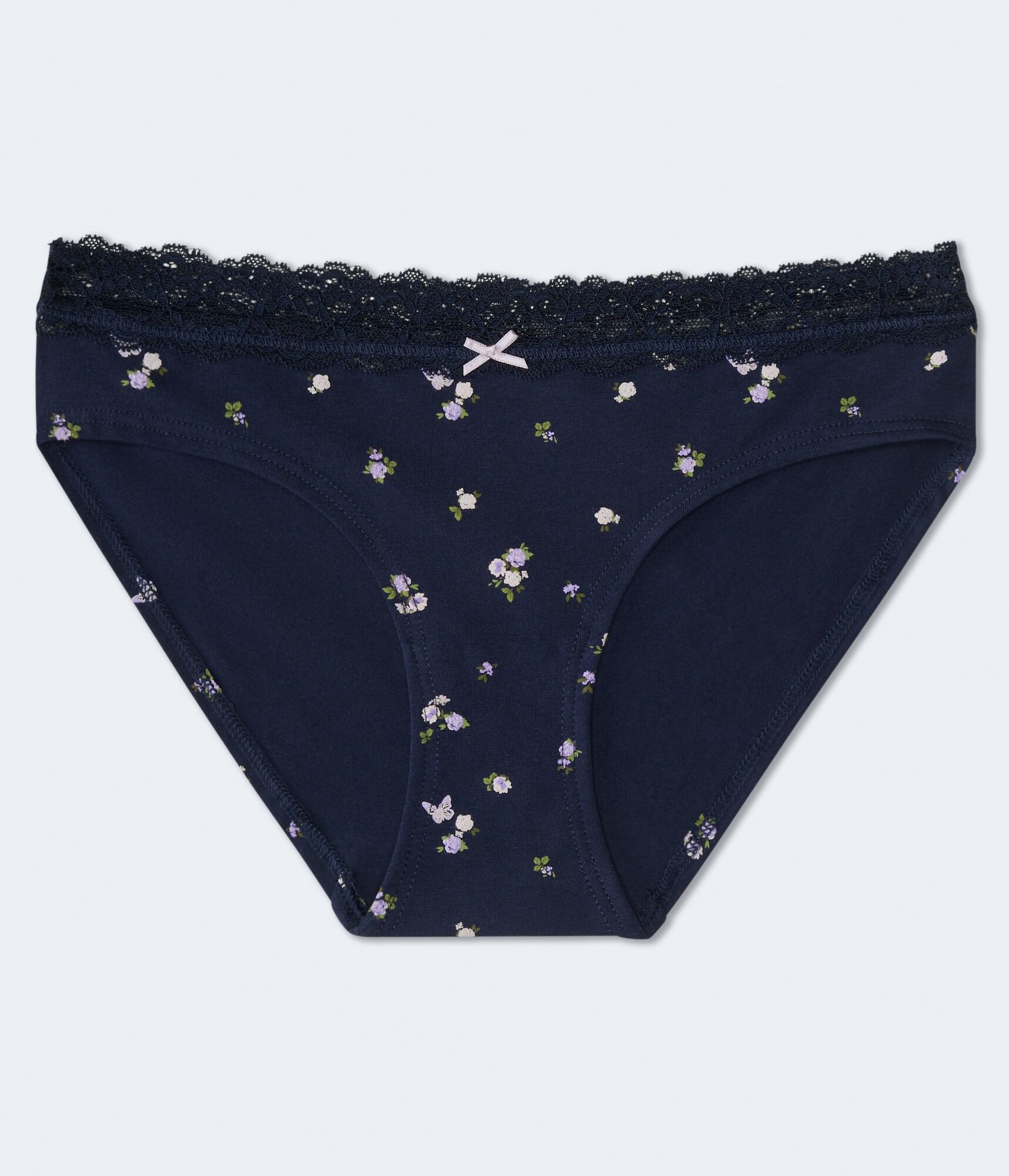 Floral Lace-Trim Hipster