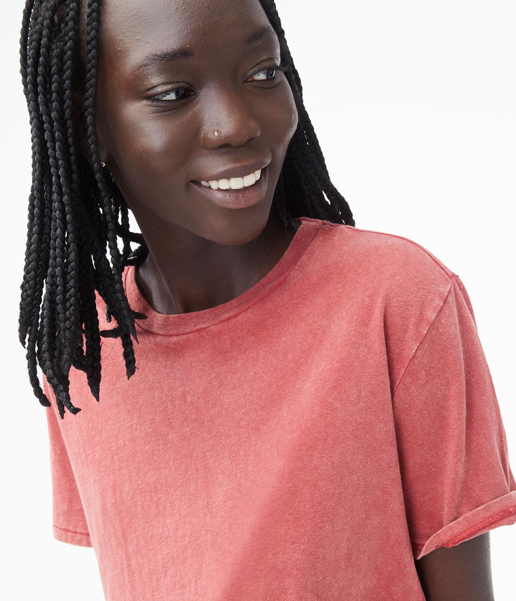 Mineral Wash Cropped Boxy Crew Tee